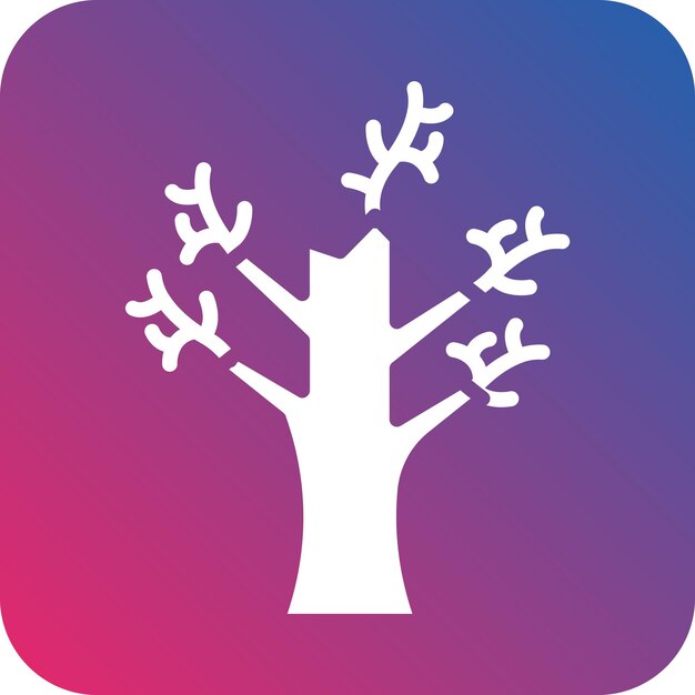 Estilo de icono de árbol seco de diseño vectorial