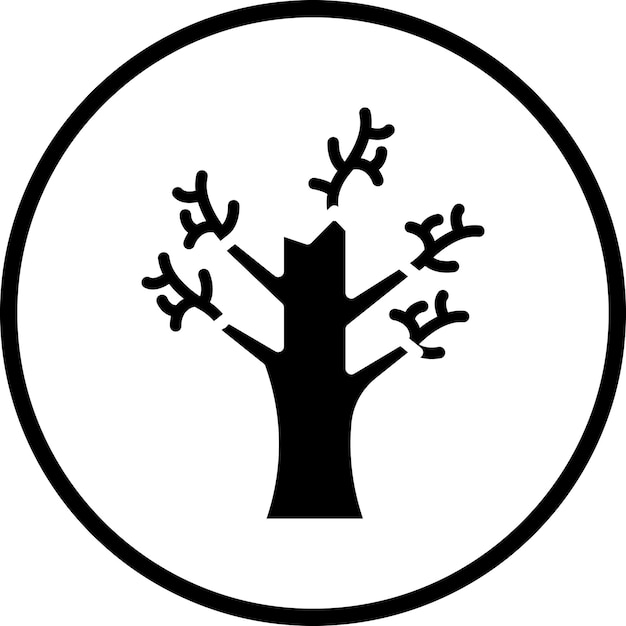 Estilo de icono de árbol seco de diseño vectorial