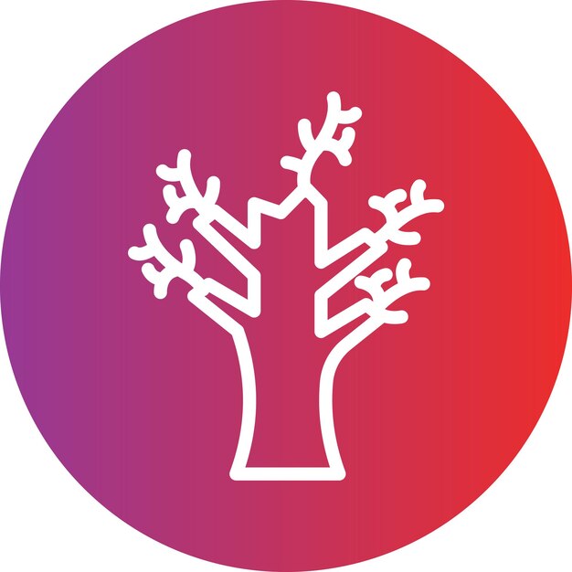 Estilo de icono de árbol seco de diseño vectorial
