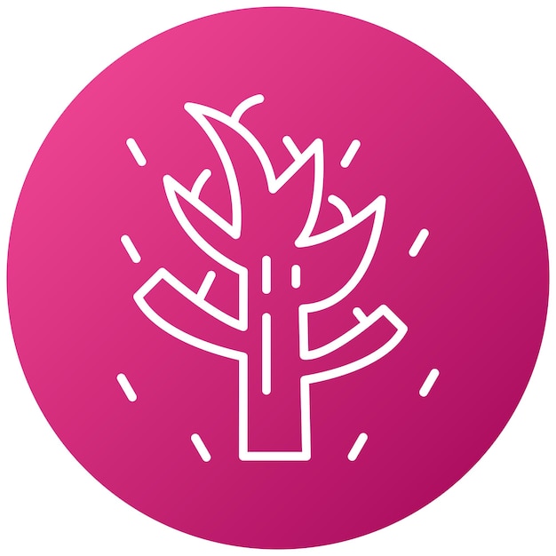 Estilo de icono de árbol seco de diseño vectorial