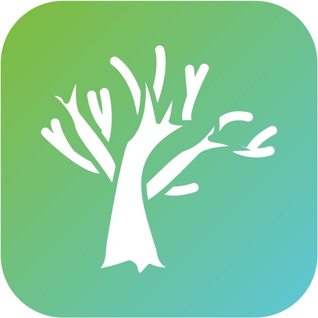 Estilo de icono de árbol seco de diseño vectorial