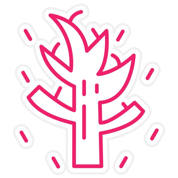 Estilo de icono de árbol seco de diseño vectorial