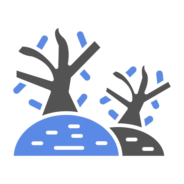 Estilo de icono de árbol seco de diseño vectorial