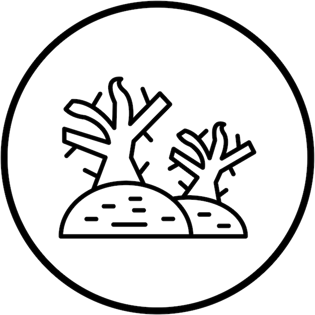 Estilo de icono de árbol seco de diseño vectorial