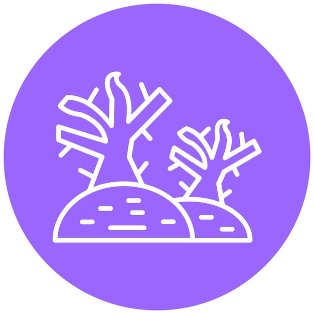 Estilo de icono de árbol seco de diseño vectorial