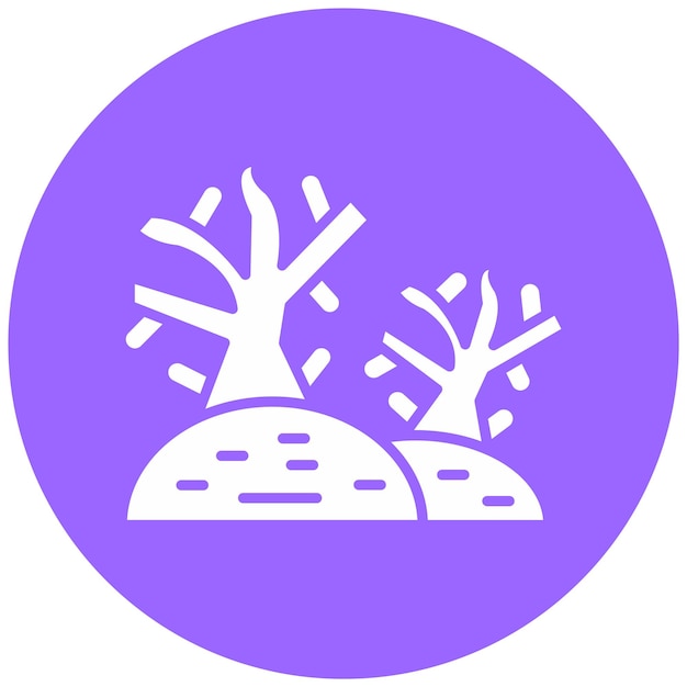 Estilo de icono de árbol seco de diseño vectorial
