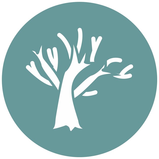 Estilo de icono de árbol seco de diseño vectorial