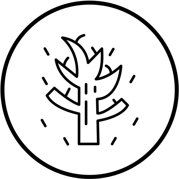 Estilo de icono de árbol seco de diseño vectorial