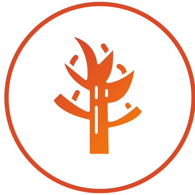 Estilo de icono de árbol seco de diseño vectorial