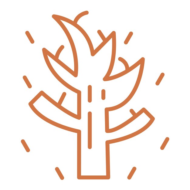 Estilo de icono de árbol seco de diseño vectorial