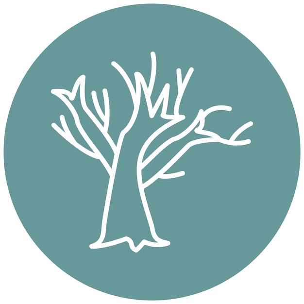 Estilo de icono de árbol seco de diseño vectorial