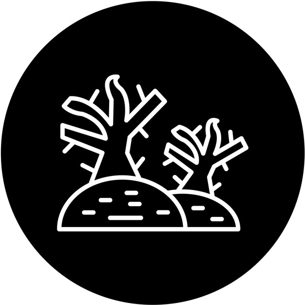 Estilo de icono de árbol seco de diseño vectorial