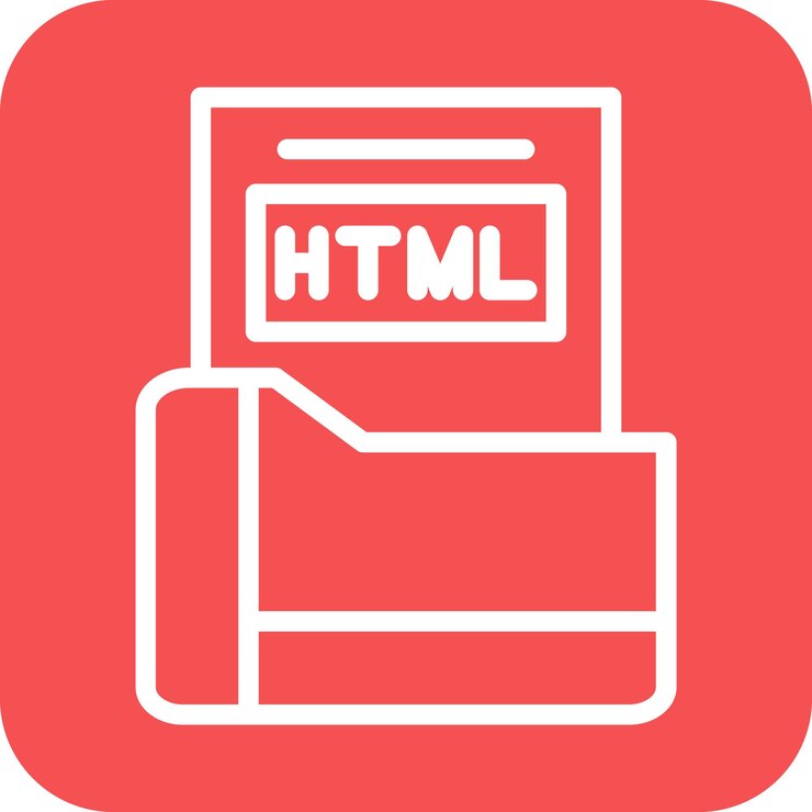 Vector estilo de icono del archivo html de diseño vectorial