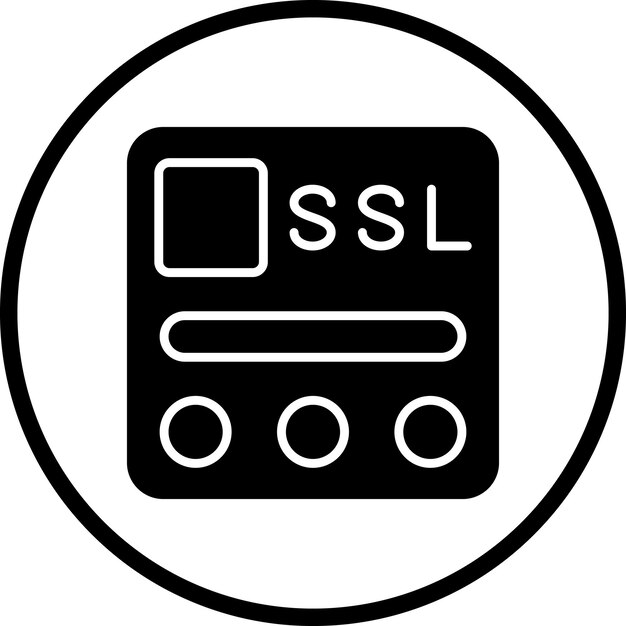 Estilo del icono del archivo SSL de diseño vectorial