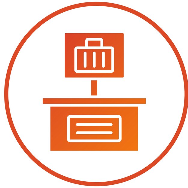 Estilo del icono del área de equipaje de diseño vectorial