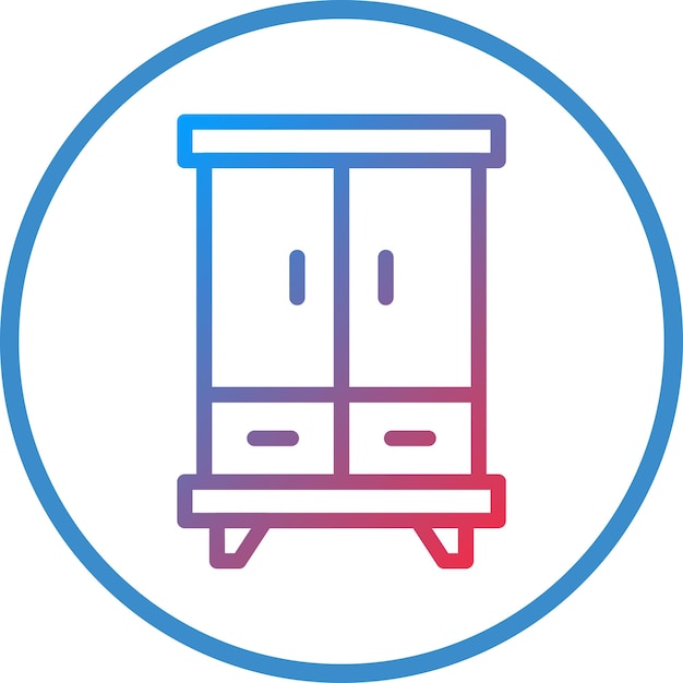 Estilo del icono del armario de diseño vectorial