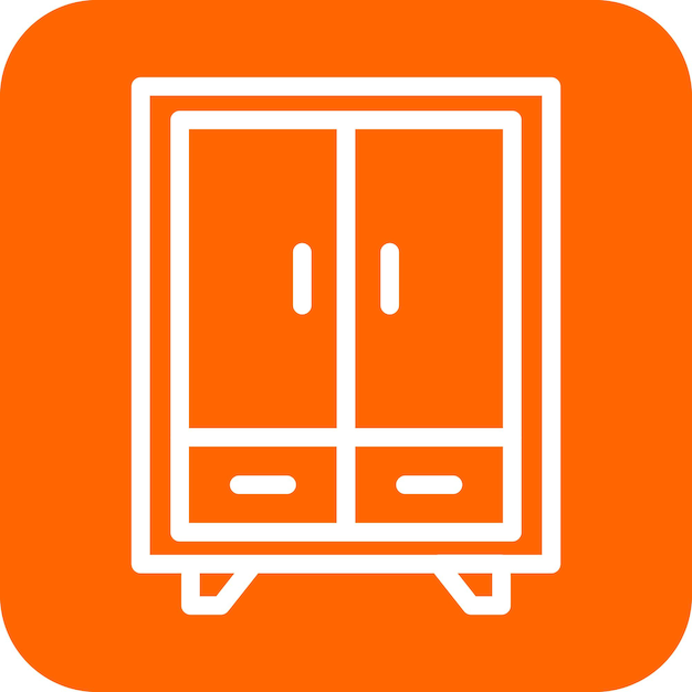 Estilo del icono del armario de diseño vectorial