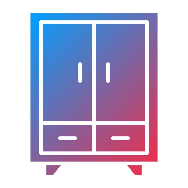 Estilo del icono del armario de diseño vectorial
