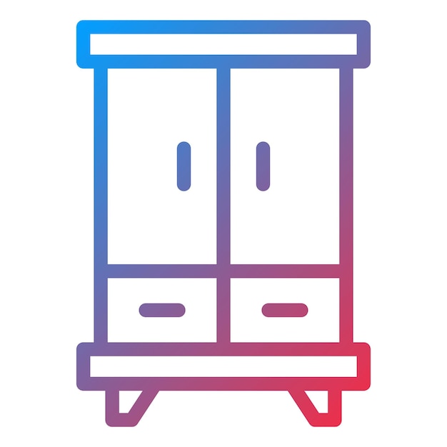 Estilo del icono del armario de diseño vectorial