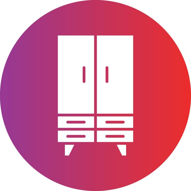 Estilo del icono del armario de diseño vectorial