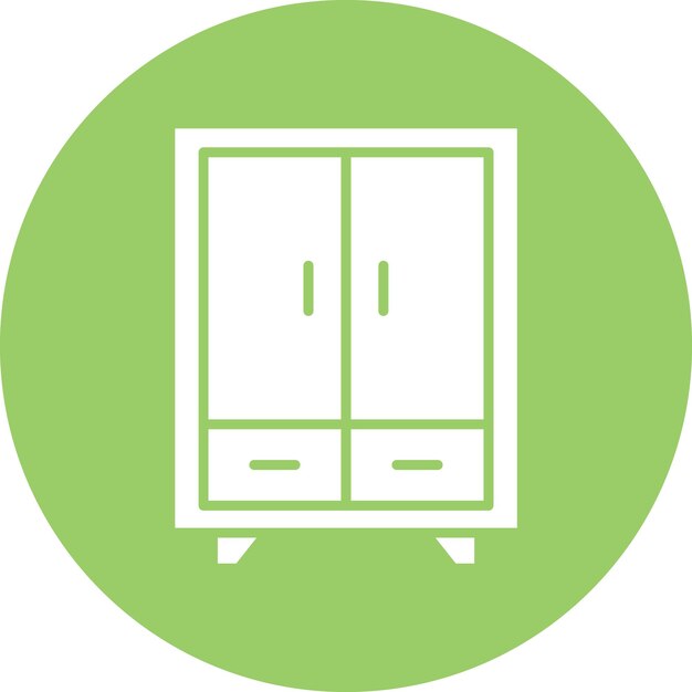 Estilo del icono del armario de diseño vectorial