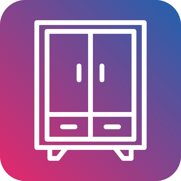 Estilo del icono del armario de diseño vectorial