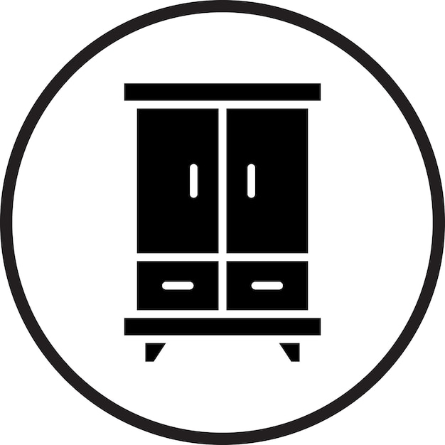 Estilo del icono del armario de diseño vectorial
