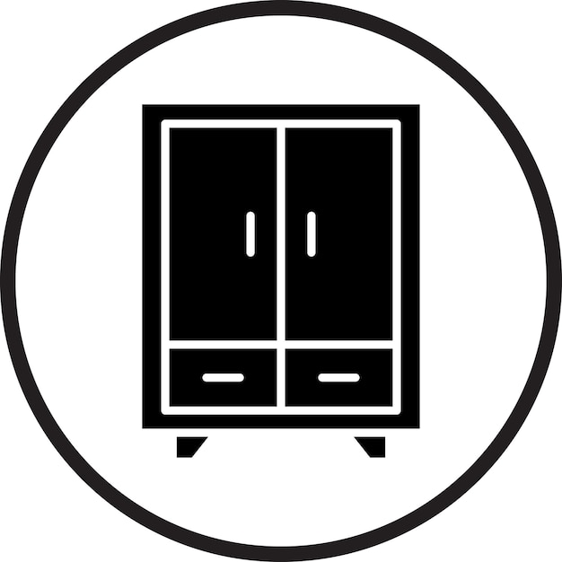 Estilo del icono del armario de diseño vectorial
