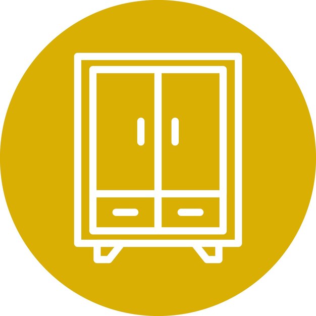 Estilo del icono del armario de diseño vectorial