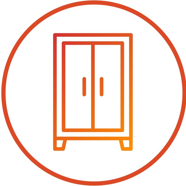 Estilo del icono del armario de diseño vectorial