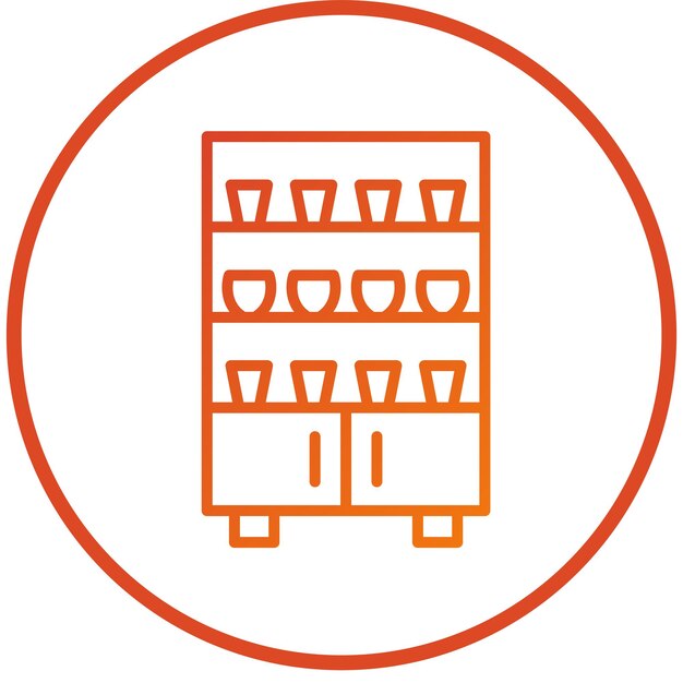 Estilo del icono del armario de diseño vectorial