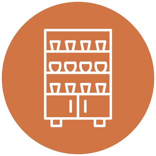 Estilo del icono del armario de diseño vectorial