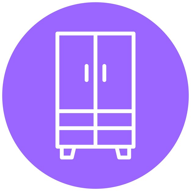 Estilo del icono del armario de diseño vectorial