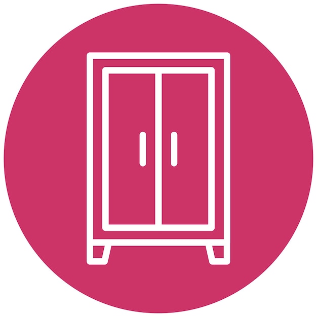 Estilo del icono del armario de diseño vectorial