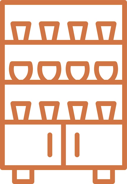 Estilo del icono del armario de diseño vectorial