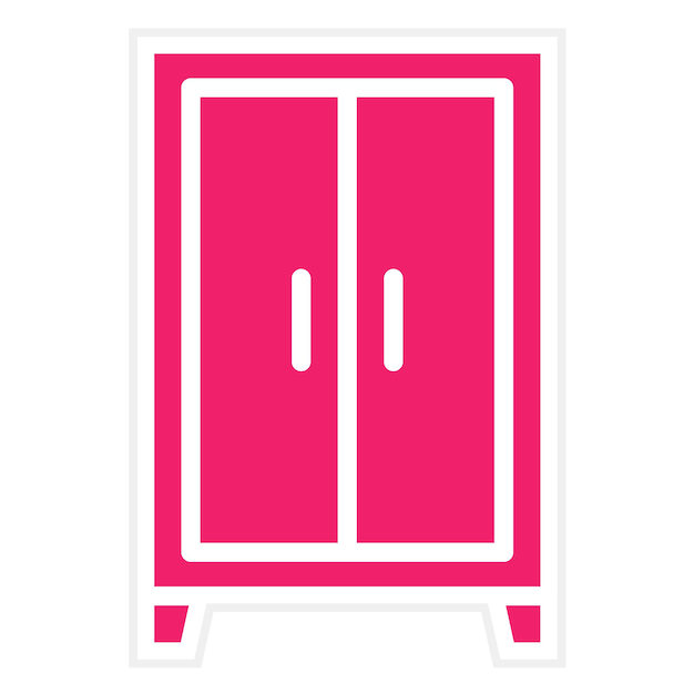 Estilo del icono del armario de diseño vectorial