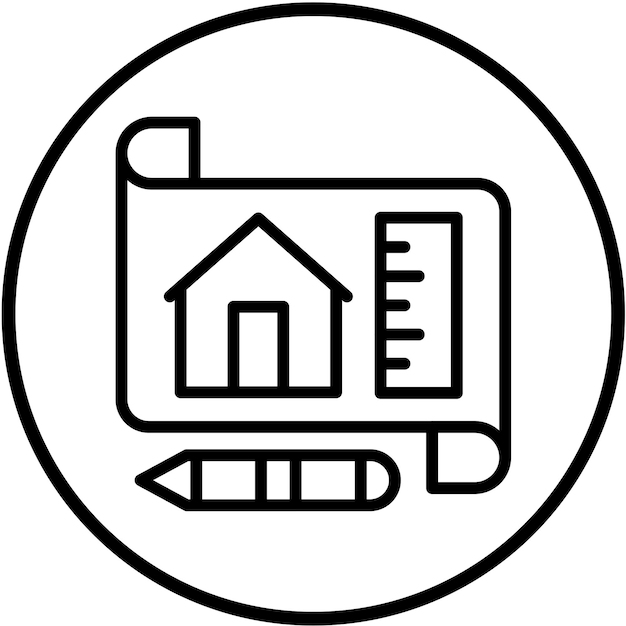 Estilo de icono del arquitecto de diseño vectorial