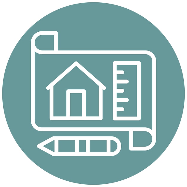 Estilo de icono del arquitecto de diseño vectorial