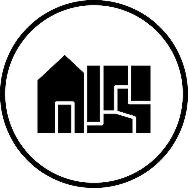 Estilo de icono de la arquitectura de diseño vectorial