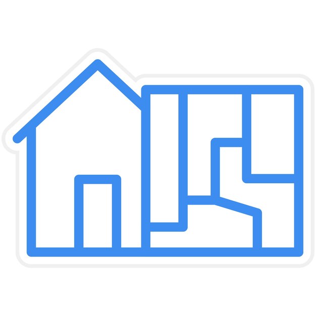Estilo de icono de la arquitectura de diseño vectorial
