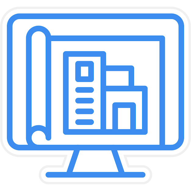 Estilo de icono de la arquitectura de diseño vectorial