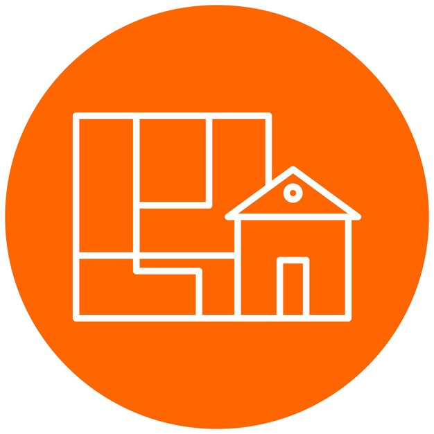 Estilo de icono de la arquitectura de diseño vectorial