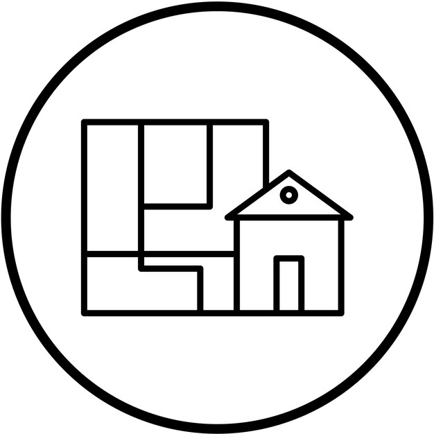 Estilo de icono de la arquitectura de diseño vectorial