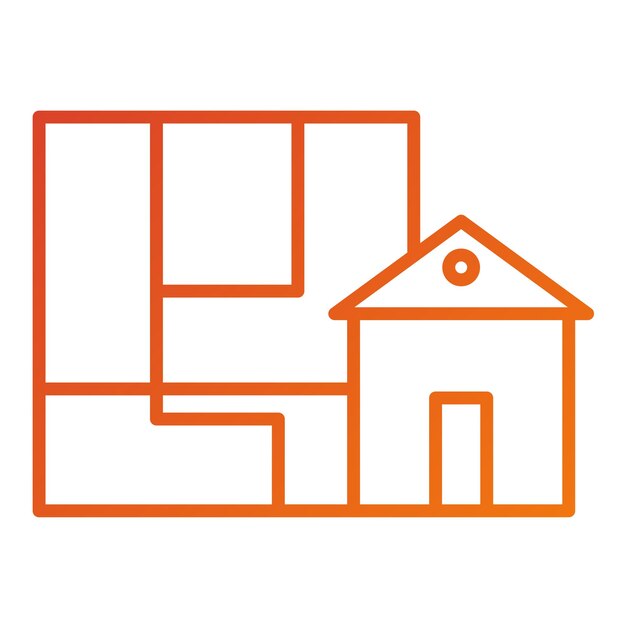 Estilo de icono de la arquitectura de diseño vectorial