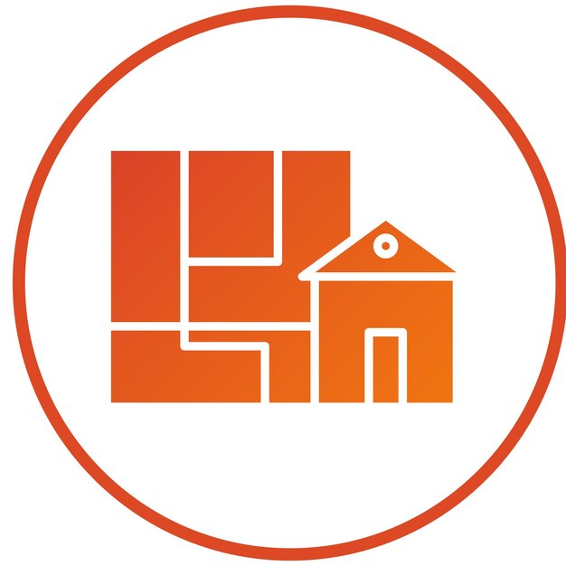 Estilo de icono de la arquitectura de diseño vectorial
