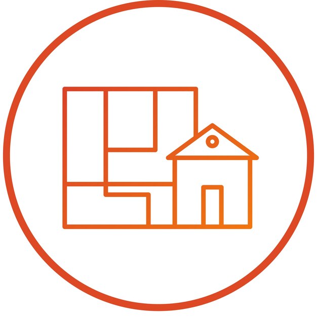 Estilo de icono de la arquitectura de diseño vectorial