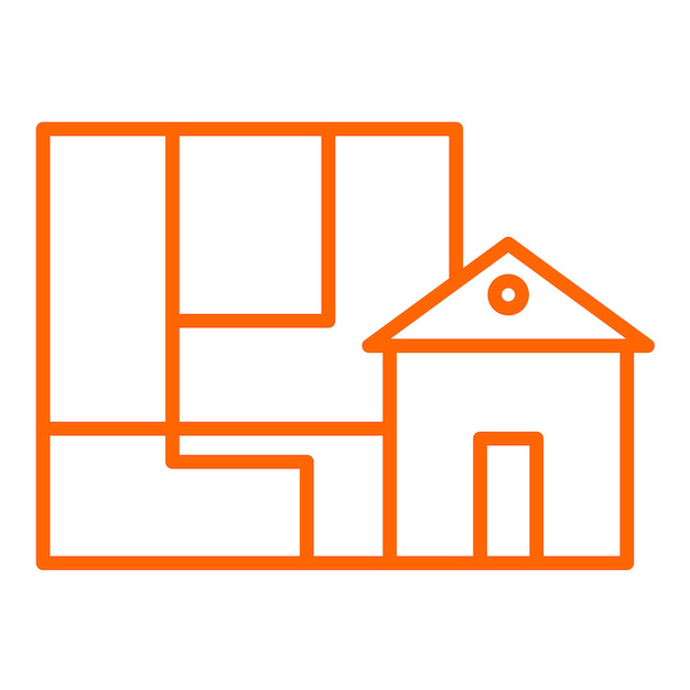 Estilo de icono de la arquitectura de diseño vectorial