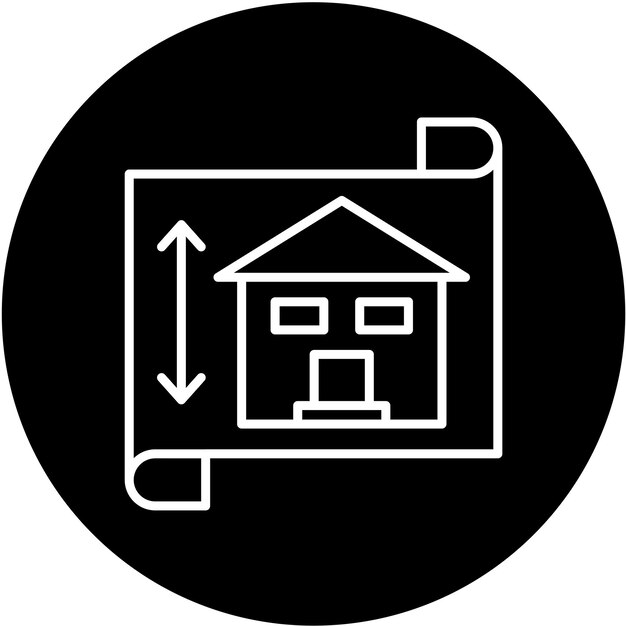 Estilo de icono de la arquitectura de diseño vectorial
