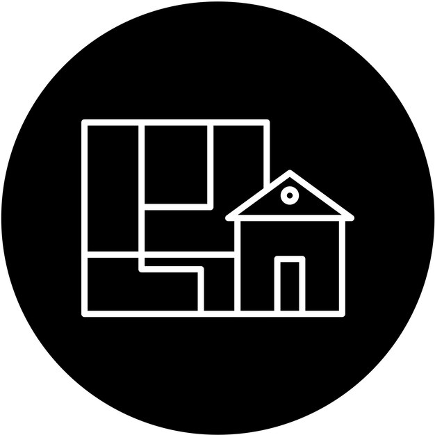 Estilo de icono de la arquitectura de diseño vectorial