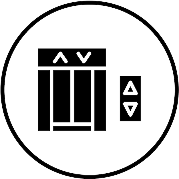 Estilo del icono del ascensor de diseño vectorial